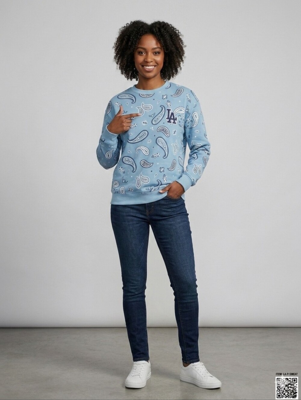 MLB Korea LA Dodgers Paisley Bandana Overfit Sweatshirt - Size S